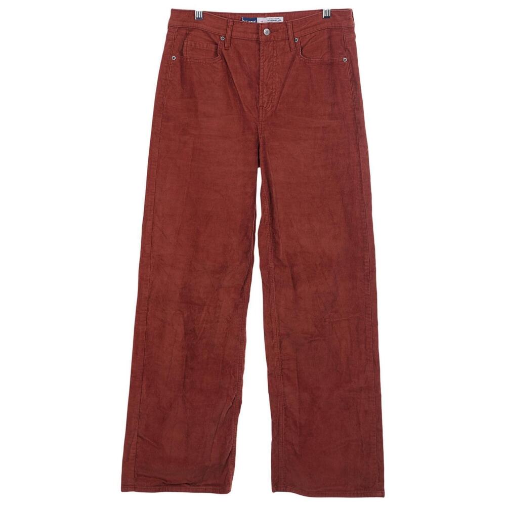 Old Navy Corduroy Pants 10 Brown Sky-Hi Wide Leg High Rise Cotton Blend Pockets